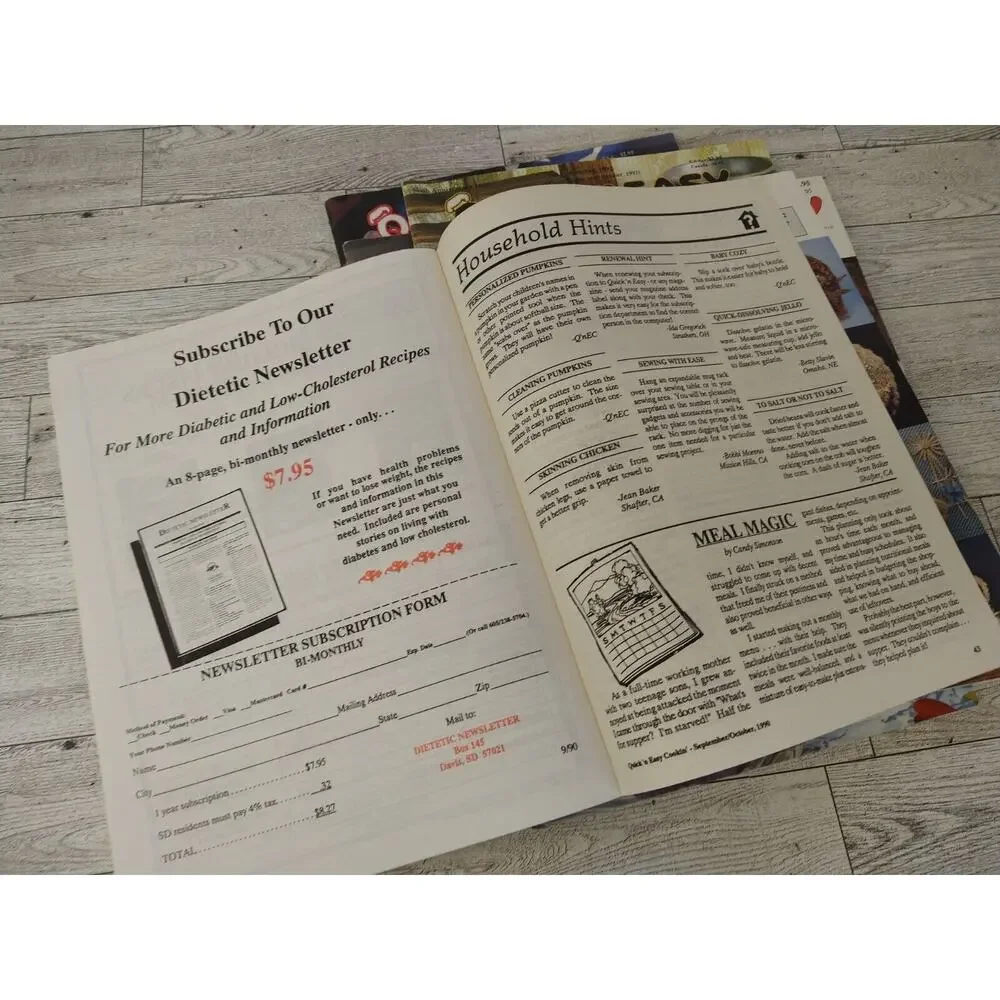 Quick N Easy Country Cookin Lot of 7 1990 1991 1992 1993 Vitg Recipe Magazines